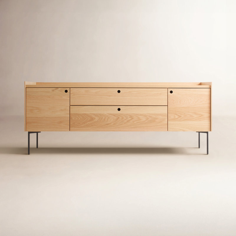 Peek 70'' Solid Wood Sideboard, White Oak
