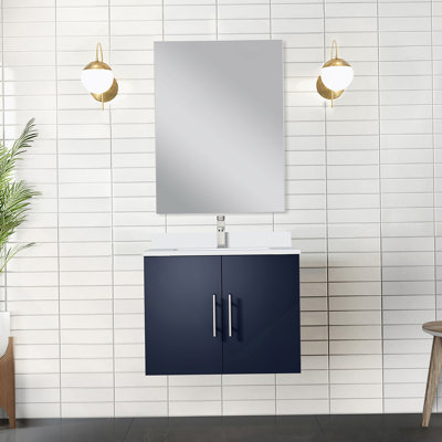 Single Bath Vanity 24 In. W X 22 In. D, Quartz Countertop, 18 In. Mirror And Faucet Set
