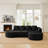 113.4" Modern Curved Cloud Couch, Corduroy Compression Couches For Living Room With Deep Seat, Memory Foam Compressed Modular Sectional Sofa, No Assembly Required-2007483238