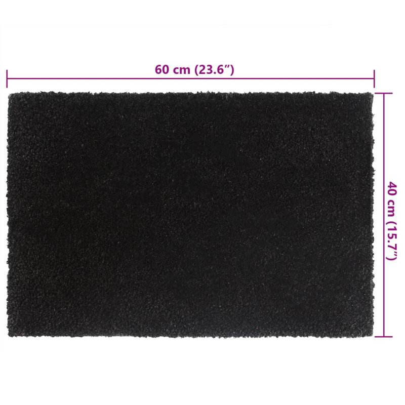 Wicken Non-Slip No Pattern Doormat, Black