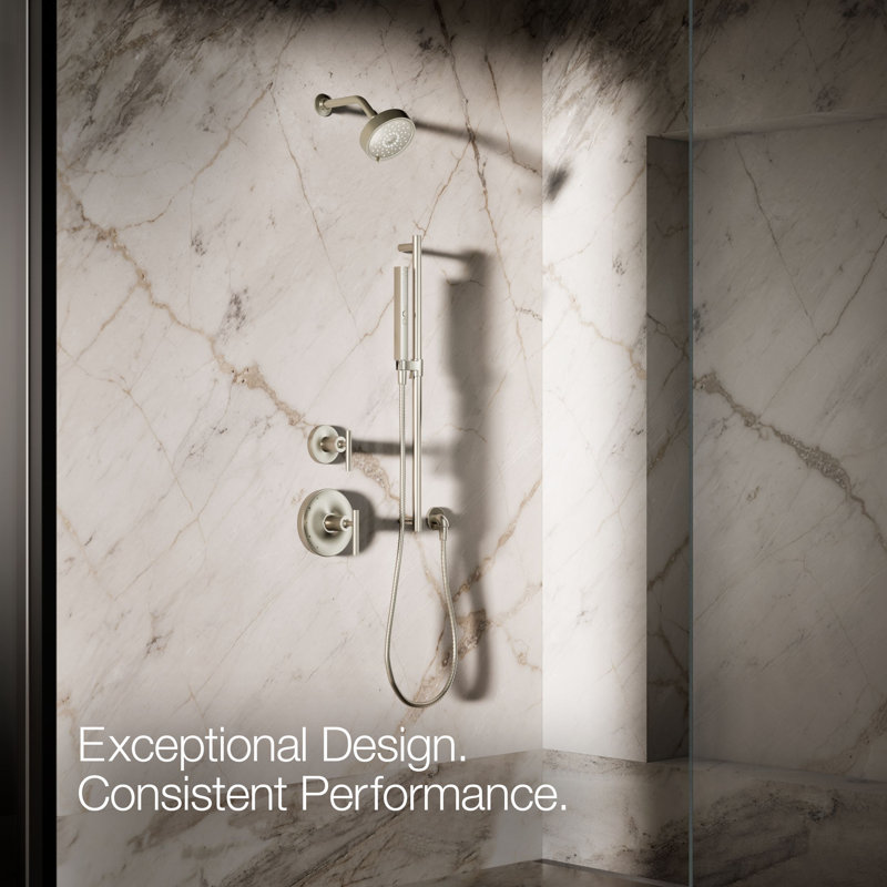 Shift + Square Two-Function Handshower, Multi-Function Handheld Shower Head, 1.75 GPM, Vibrant Brushed Nickel, Square