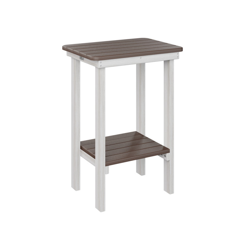 Berlin Gardens Rectangular End Counter Table, Chocolate Brown, Seashell