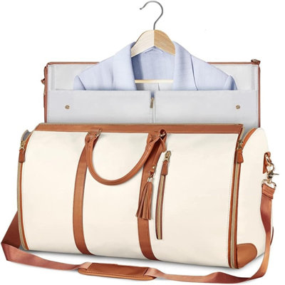 Backpack Garment Tote Bag, Large Leather Duffle Bag For Women, Garment Bags For Travel With Shoe Pouch, 2 In 1 Hanging Suitcase Suit Travel Bags Gifts For Women