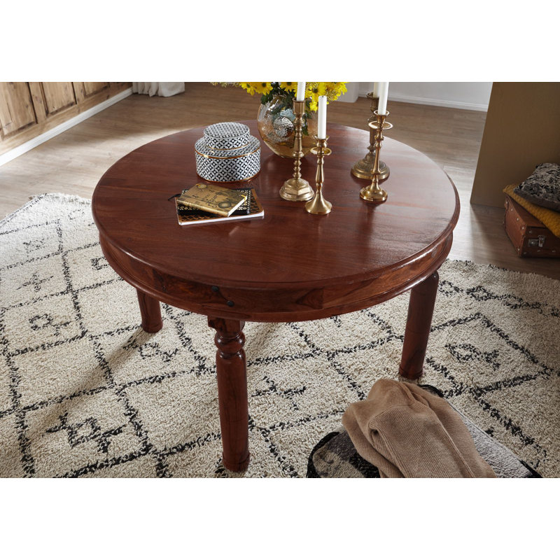 Oxford Acacia Round Wood Top Dining Table, H76 x L120 x W120cm, Nougat