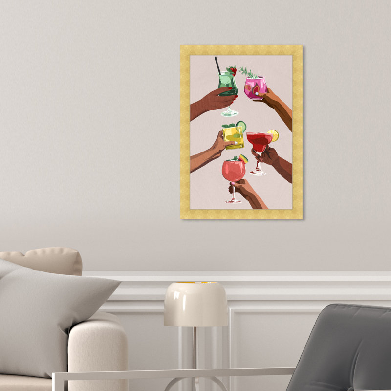 Rappelez-vous ceci - peinture encadrée sur papier, H 15 po x l 10 po x P 1,75 po, Cadre doré