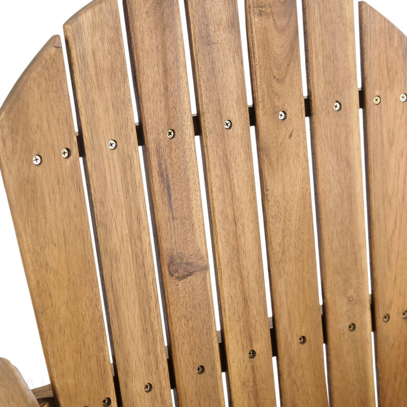 Ensemble de 2 tabourets d'extérieur en bois d'acacia, teint naturel