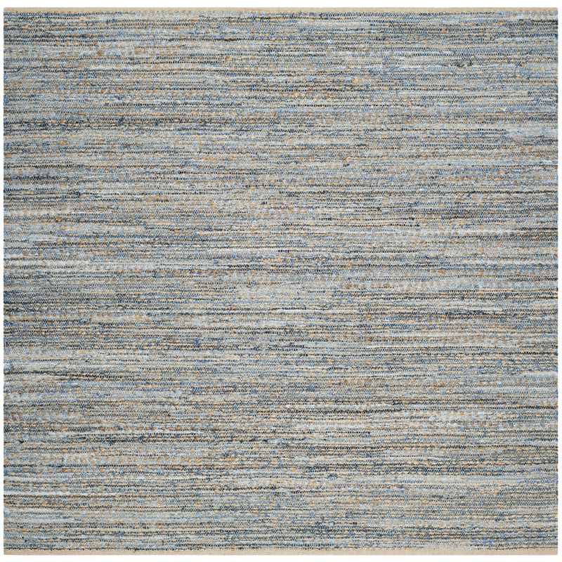 Doleman Hand Woven Jute Striped Rug, Square 4'