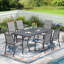 Outdoor Rectangular Patio Dining Table With Metal Frame-466384401-466384403