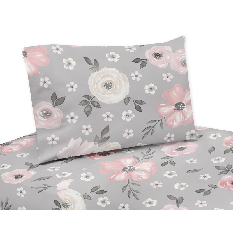 Ensemble de draps aquarelle, Ensemble de draps pour grand lit + drap-housse + 2