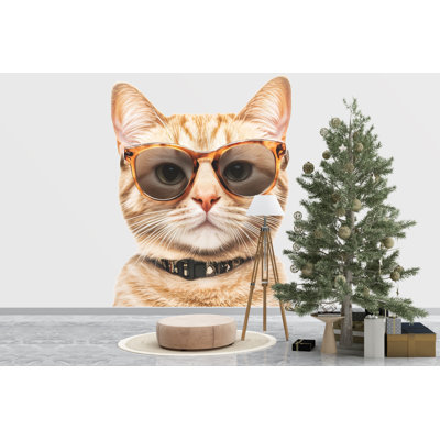 Cool Cat With Sunglasses Vinyl Wall Decal, Removable Peel And Stick Wall Art For Bedroom Or Living Room GM017