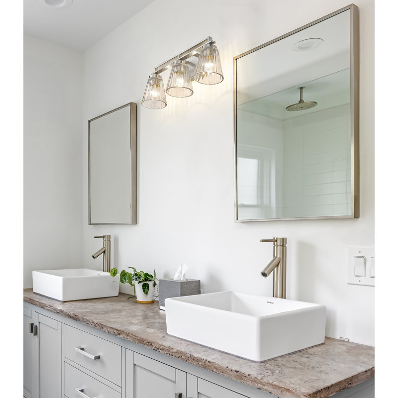 Éclairage pour meuble-lavabo 3 lumières Babrak, Nickel brossé