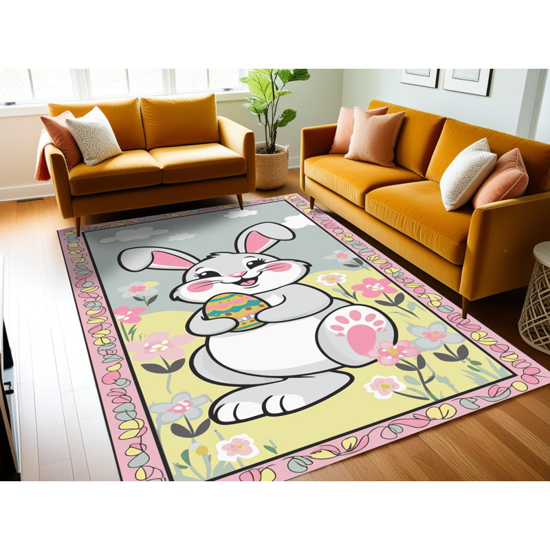 Ginza Six Washable Easter Spring Holiday Rug, Rectangle 5' x 8'
