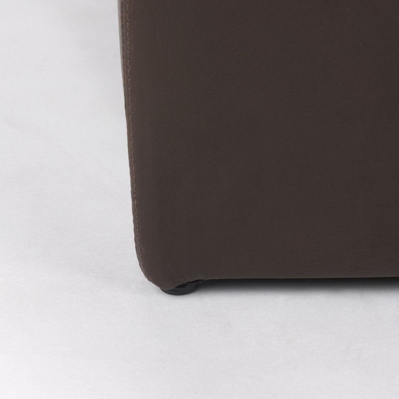 Upholstered Ottoman, Dark Brown