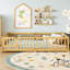 Lit plateforme avec barrière de sécurité et porte de chambre à coucher Iyania Kids-2003664535-2003664239