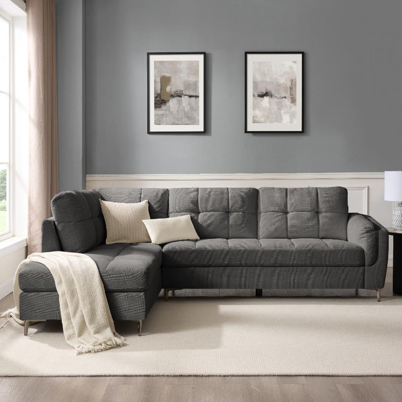 Cassidy 4 Seater Corner Sofa , Left Hand Facing, Grey