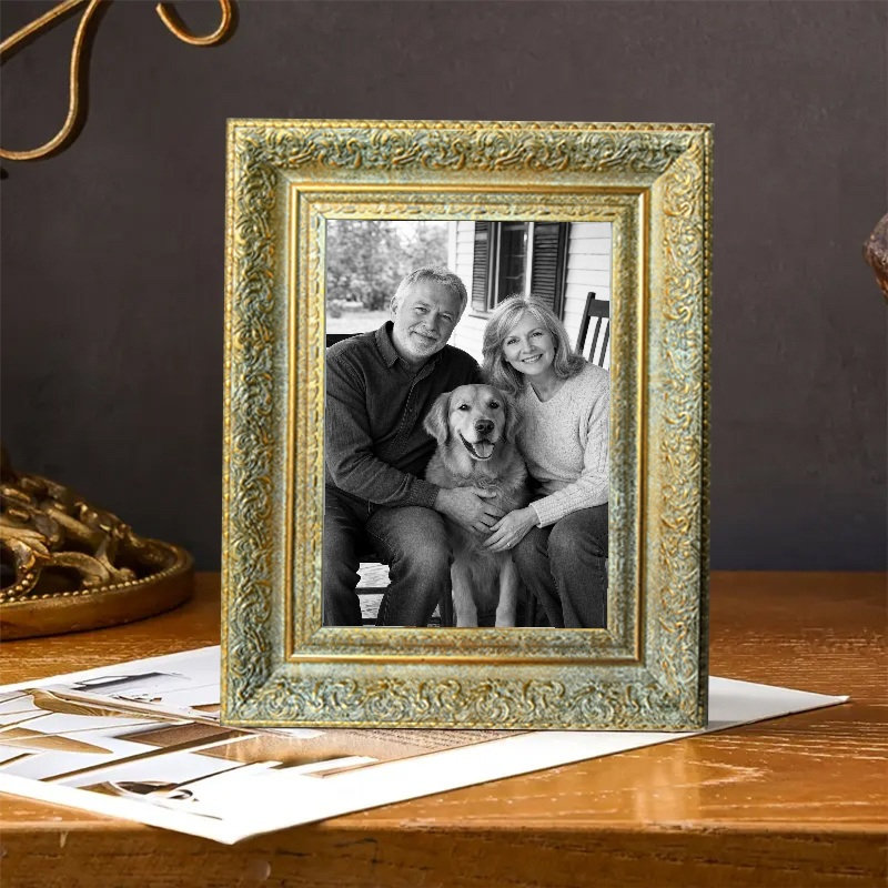 Cadre à photo mural antique 1 pi 5 po x 7 po avec profil décoratif