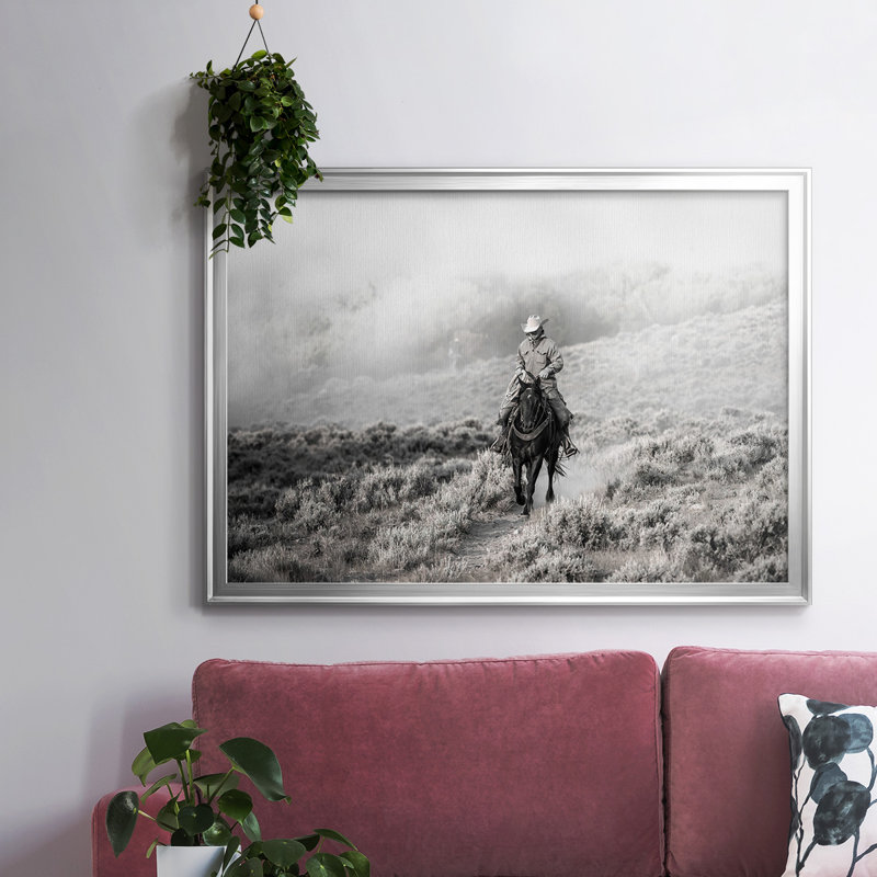 Cowboy, impression sur toile encadrée, H 26 po x l 38 po x P 1,5 po, Argent