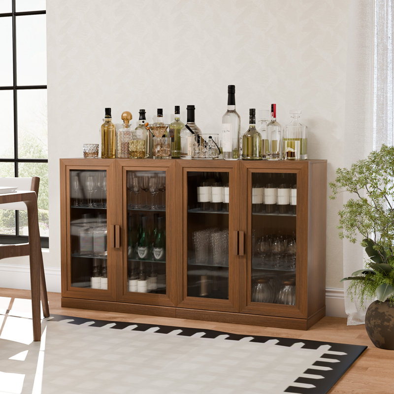 72'' H X 31'' W Glass China Cabinet Antique Display Stand Curio Cabinet Dining Cabinet with Adjustable Shelves for Living Room Bedroom Kitchen