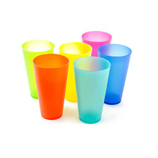 Colored Drinking Glasses Set Glassware for Kids Plastic Tumblers Cups  Picnic Water Glasses Unbreakable Juice Drinkware for Camping Restaurant  Beach