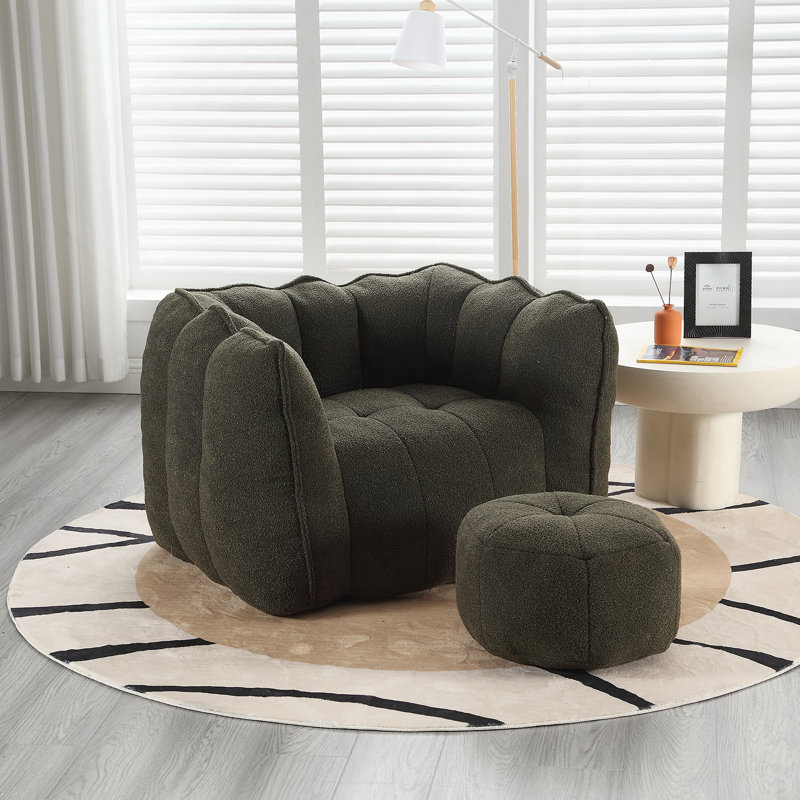 Fauteuil à billes confortable en microfibre avec mousse douce de qualité supérieure, pour la détente et une utilisation polyvalente à la maison