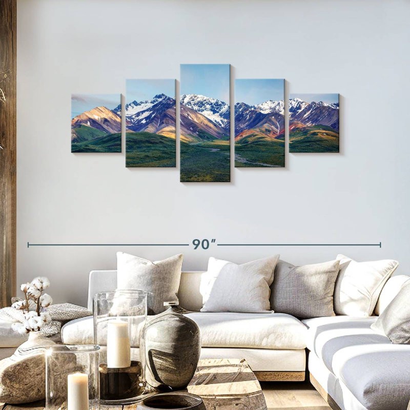 Denali, paysage de montagne, H 30 po x l 68 po