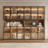 94.5 '' W Combination Bookcase With Glass Doors，display Cabin With Led Lights-1824625014