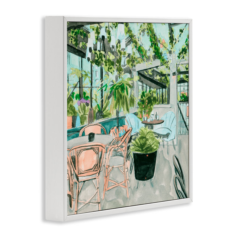 «Giclee Art» par Melissa Wang, Estampe numérique encadrée blanc bord de mer, H 24 po x l 24 po