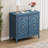 Geometric Embossed Storage Cabinet With Magnetic Doors, Matte Vintage Finish, Handle-Free Design, Raised Legs For Easy Cleaning, Entryway Sideboard Cabinet For Living Room & Bedroom