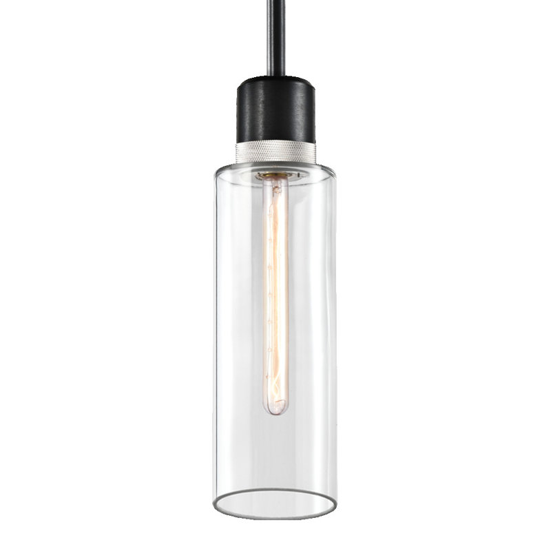 Zigrina Pendant, 71.88" H x 5.88" W x 5.88" D, Satin Brushed Black/Polished Nickel