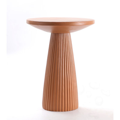 Fluted Pedestal Side Table