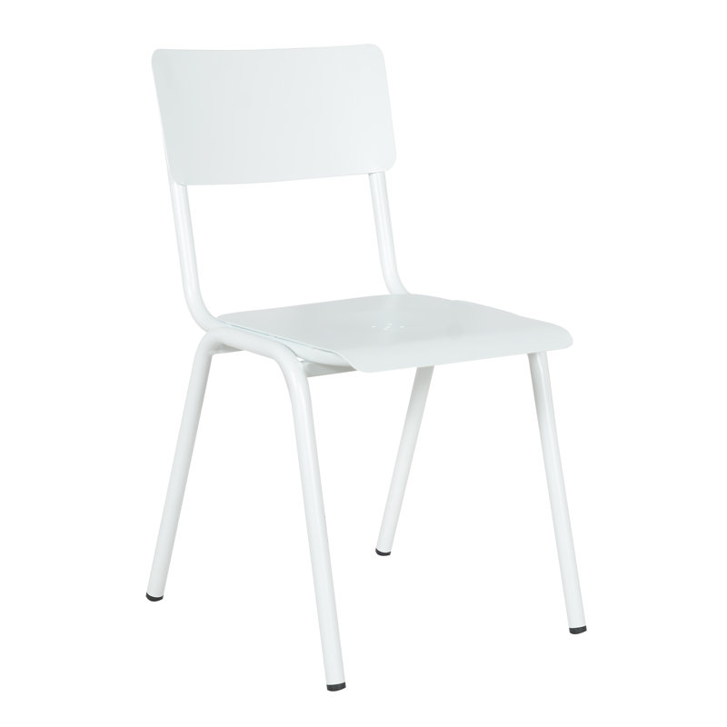 Chaise d'appoint empilable pour patio, Blanc givré