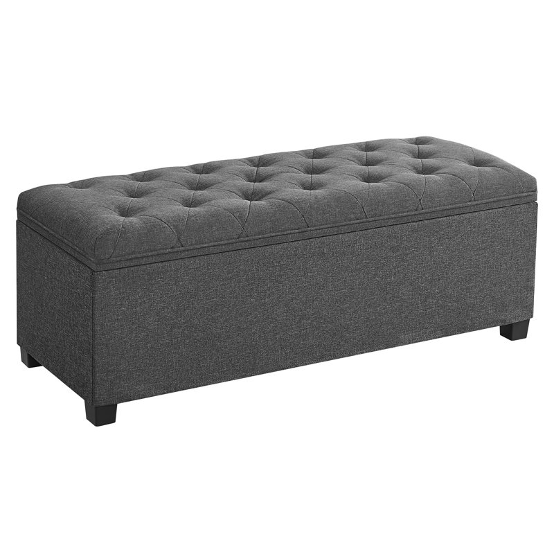 Rosabell 110cm Wide Rectangle Cube Ottoman with Storage, Black