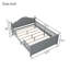 Lit double pour enfants, lit plateforme double en bois avec tête et pied de lit-119320724-119320726