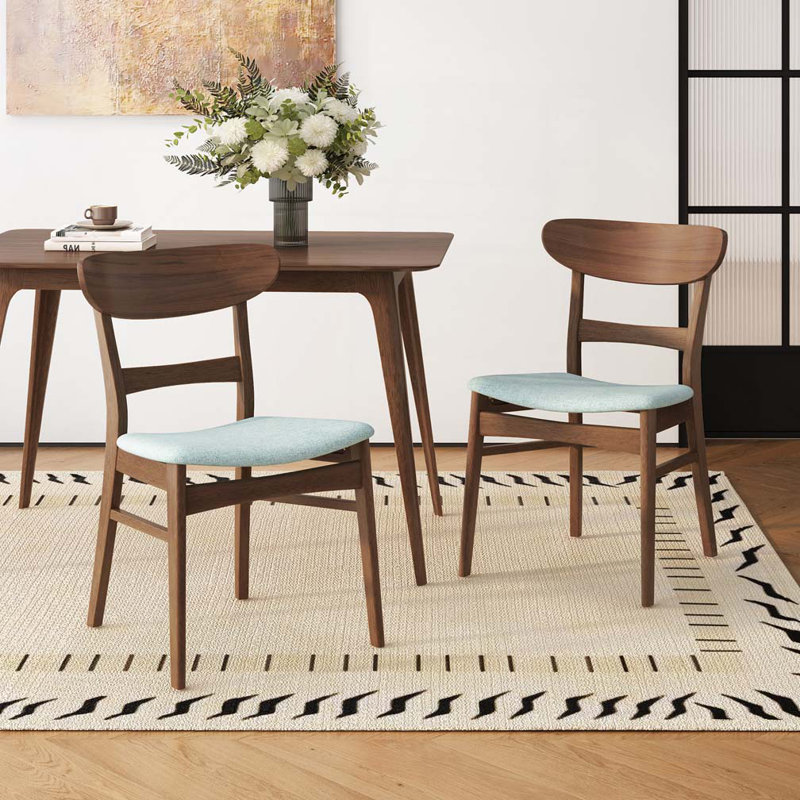 Chaise en bois, Noyer, Menthe