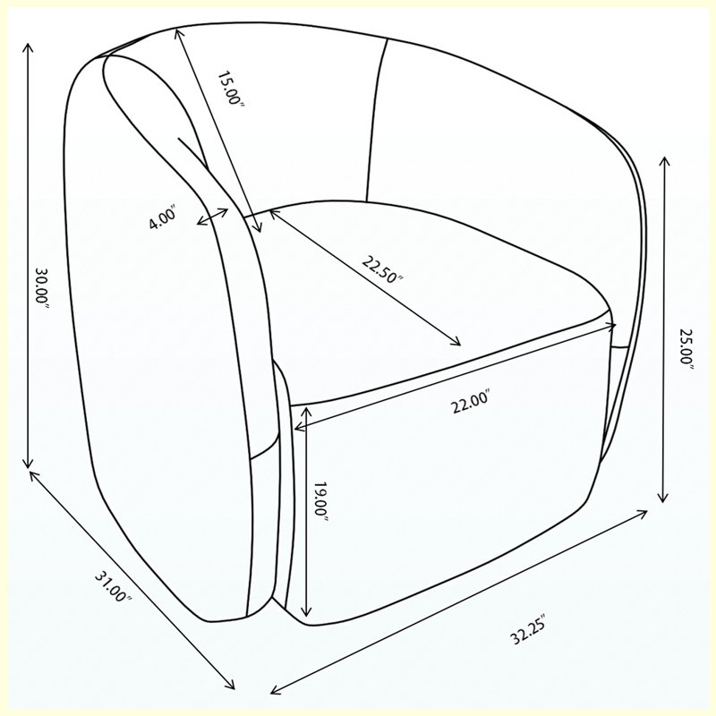 Fauteuil d'appoint pivotant à 360 ° Modern