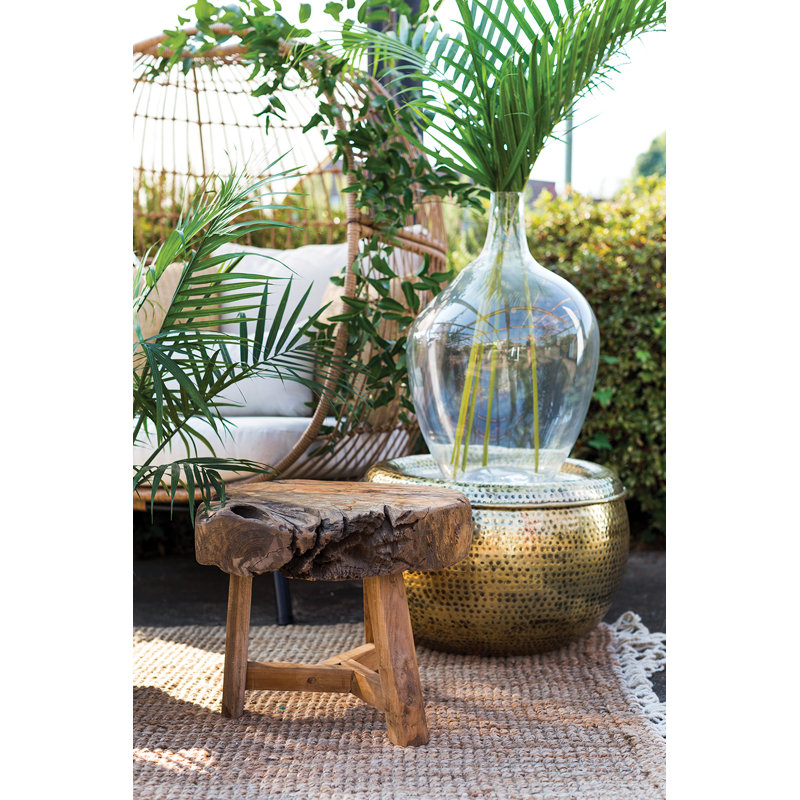 Support pour plante rond en teck