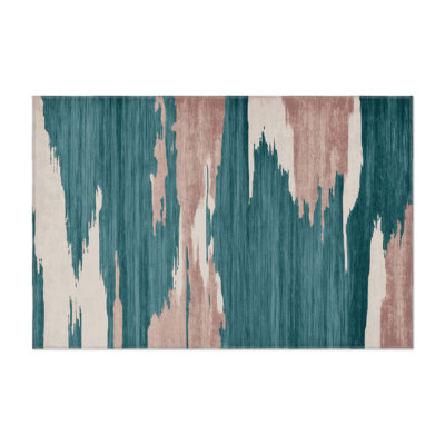 Tapis intérieur et extérieur bleu Watercolor