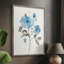 Reproduction encadrée «Sketchy Blue II» - bois massif 48575-76457441