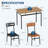 5-Piece Dining Table Set for 4, Wood & Metal Kitchen Dinner Table Set with 4 Upholstered Chairs, Modern Design and Space-Saving, for Dining Room, Apartment, Easy to Assemble, Brown + Black-1165600619