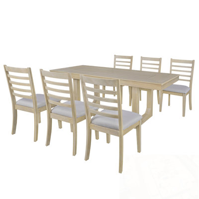 7 Piece Extendable Brentford with Move Leaf and 6 ladder back chairs