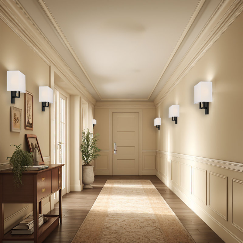 Steel Flush Mounted Sconce, White