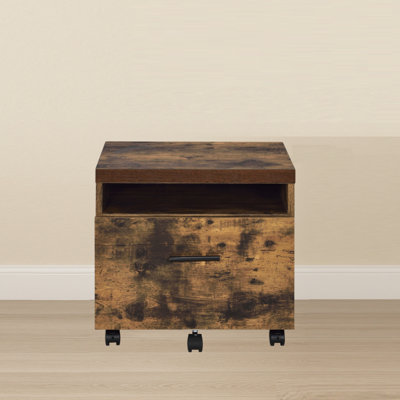 Bob Weathered Oak & Black Finish File Cabinet