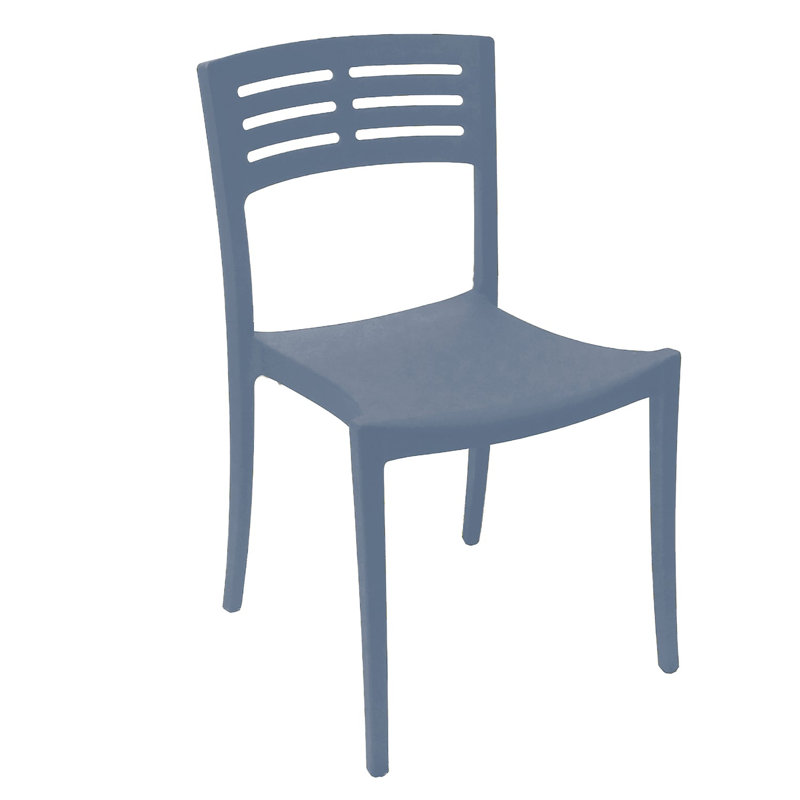 Chaise de salle à manger d'extérieur empilable, Bleu denim, 16