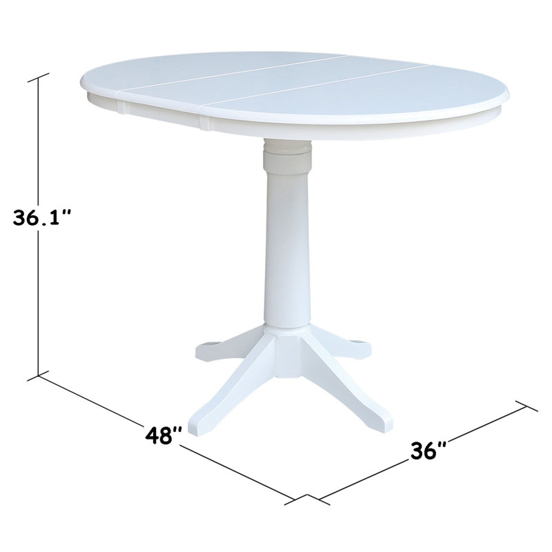 Henington Extendable Solid Wood Dining Table, White