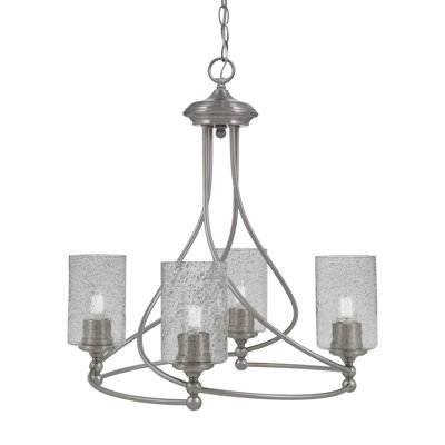 Lustre 4 lumières avec verre tourbillon onyx 4 "Sadea