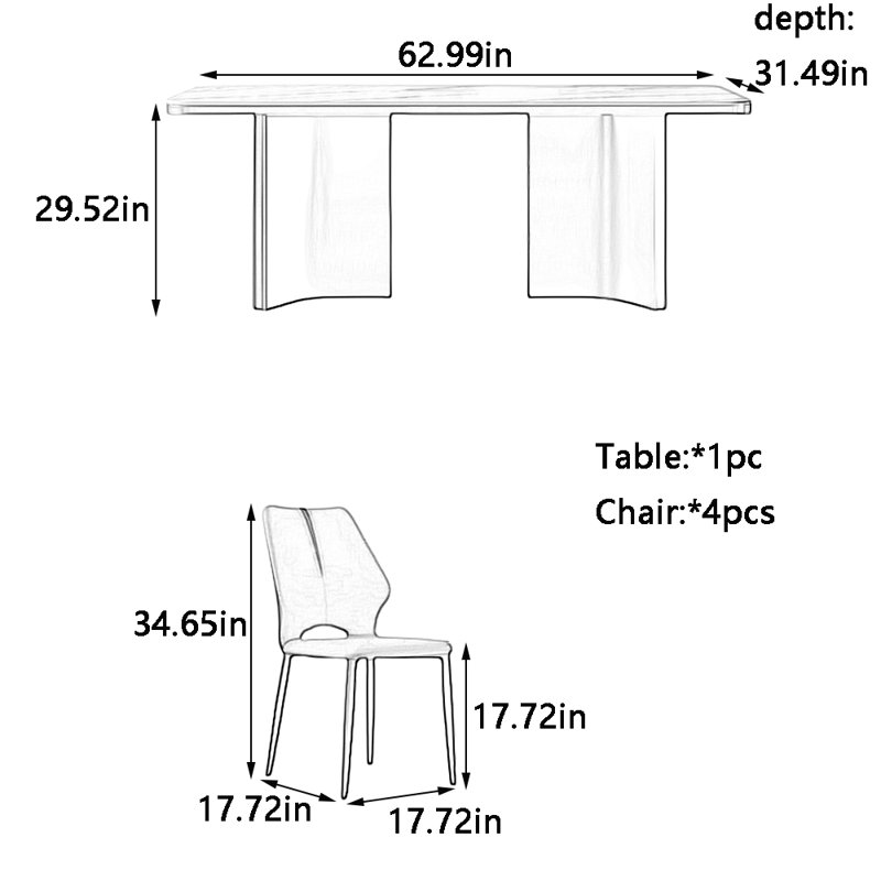 Kollman, H 29,52 po x L 62,99 po x l 31,49 po