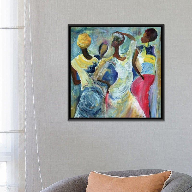 « soeur act », impression sur toile, H 26 po x l 26 po x P 1,5 po, Toile avec cadre noir, Pas de tapis