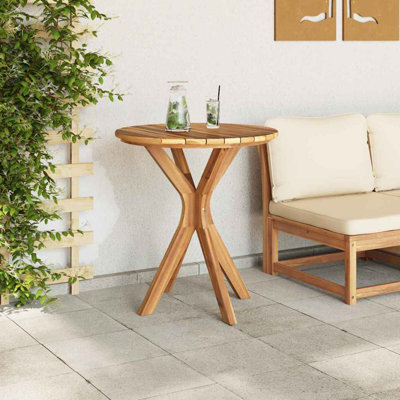 Side Table Solid Teak Wood Garden Terrace Furniture Outdoor Surface for