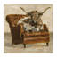 «Abstract Bull Livingroom Chair Brown Orange» par Ethan Harper, reproduction d'art graphique