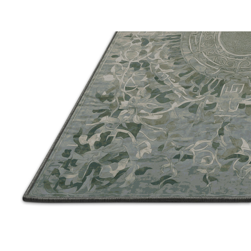 Tapis brun soyeux et moelleux, Rond 3 pi